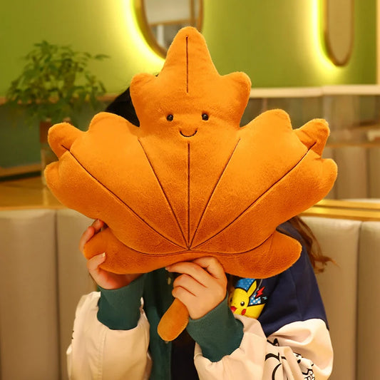 Plush Autumn Leaf Pillow | Cozy Fall Decor for Home Comfort 1