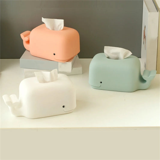 Kawaii Whale Tissue Box Cover | Soft Silicone Design for Fun Decor 1