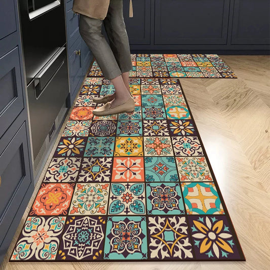Bohemian Kitchen Mat | Non-Slip Water Absorbent Memory Foam 1