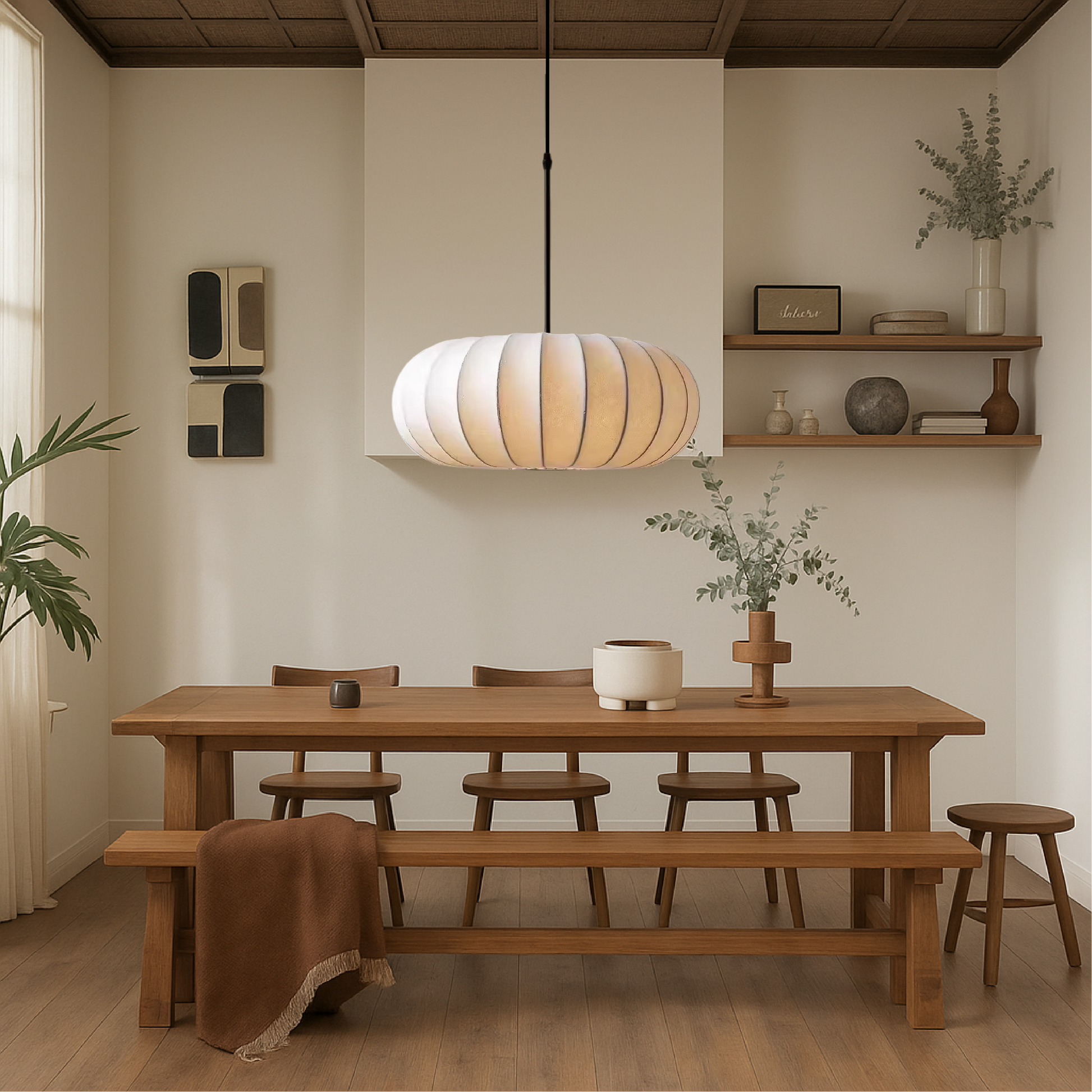 Silk Pendant Light | Handmade Minimalist Design for Modern Spaces 1