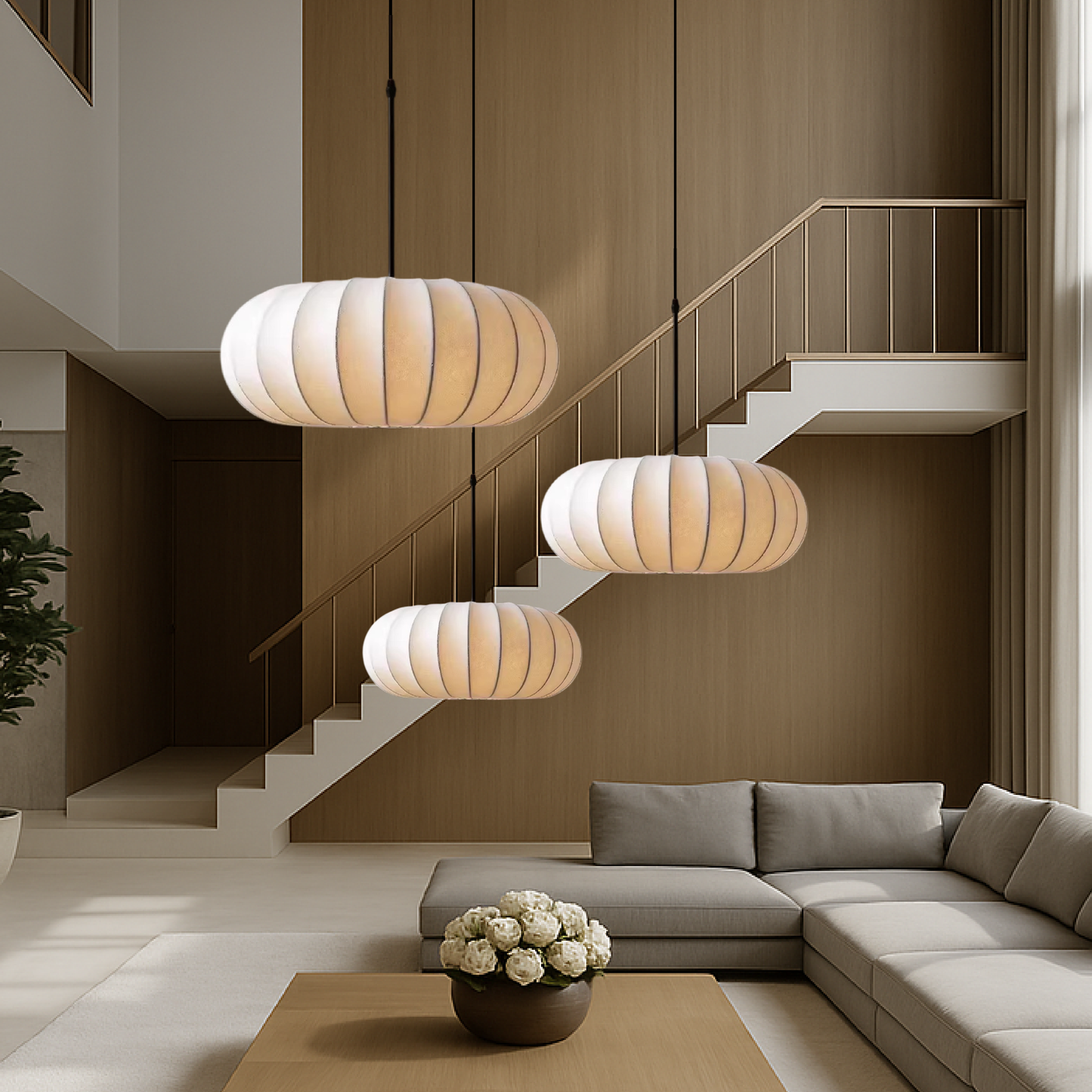 Silk Pendant Light | Handmade Minimalist Design for Modern Spaces 4