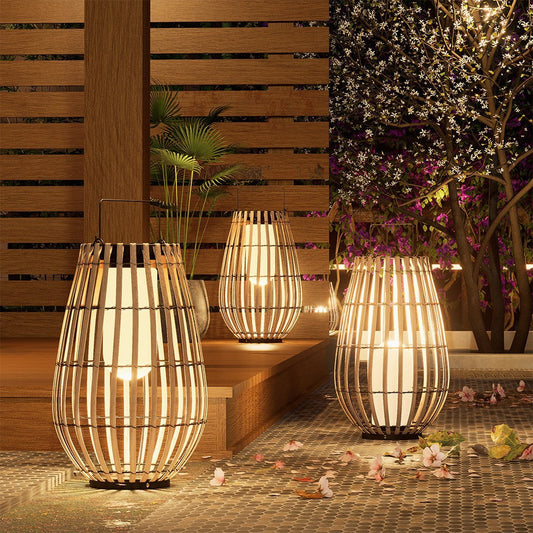 Solar Outdoor Lamp | Handmade Rattan Design for Patios 0