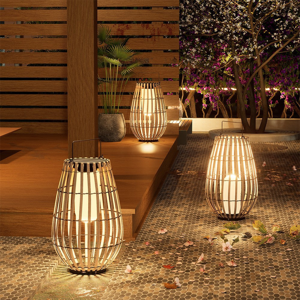 Solar Outdoor Lamp | Handmade Rattan Design for Patios 1