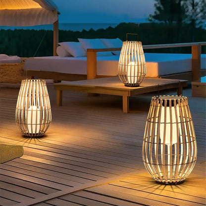 Solar Outdoor Lamp | Handmade Rattan Design for Patios 3
