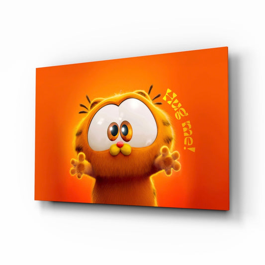 Cute Garfield Glass Wall Art || Designer Collection