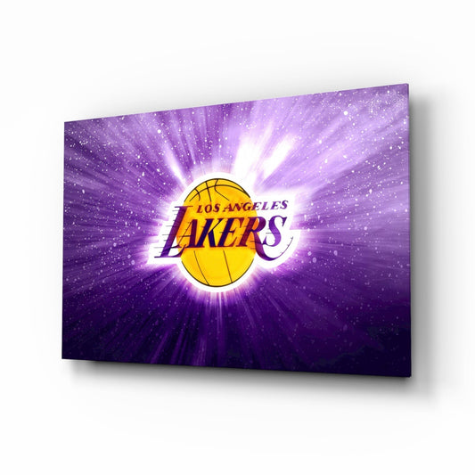 Los Angeles Lakers: Purple Flash  Glass Wall Art || Designer Collection