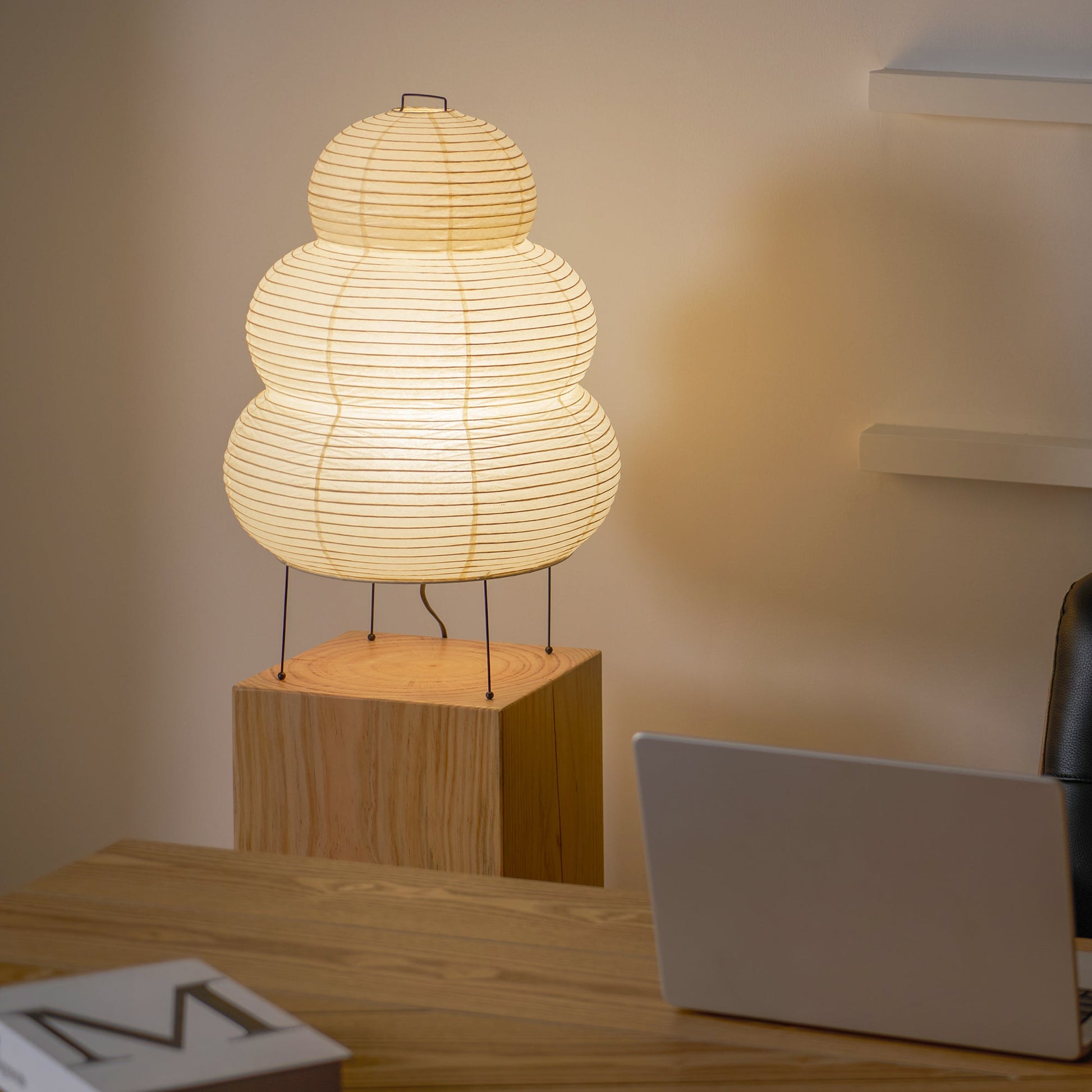 Paper Table Lamp | Elegant Japanese Lantern Design with Soft Lighting 5