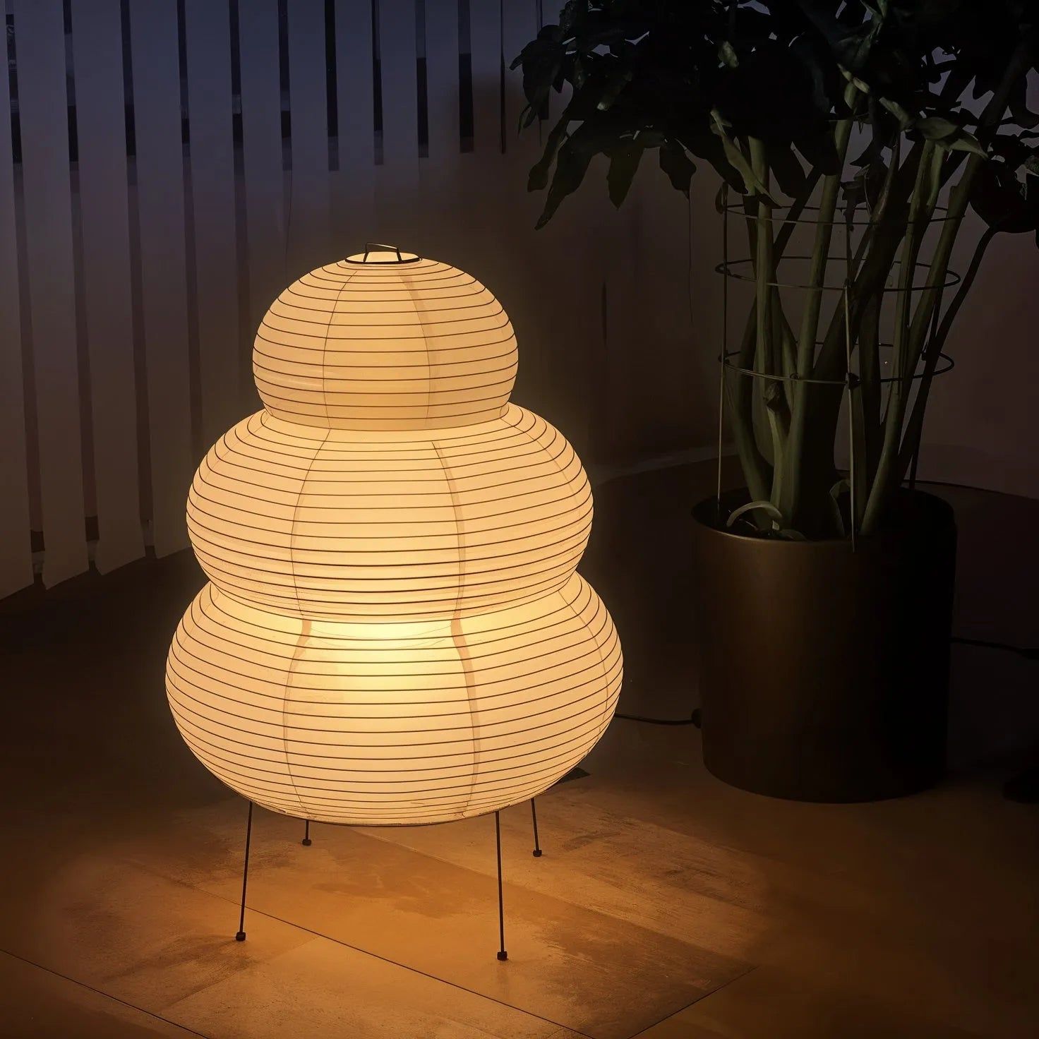 Paper Table Lamp | Elegant Japanese Lantern Design with Soft Lighting 9