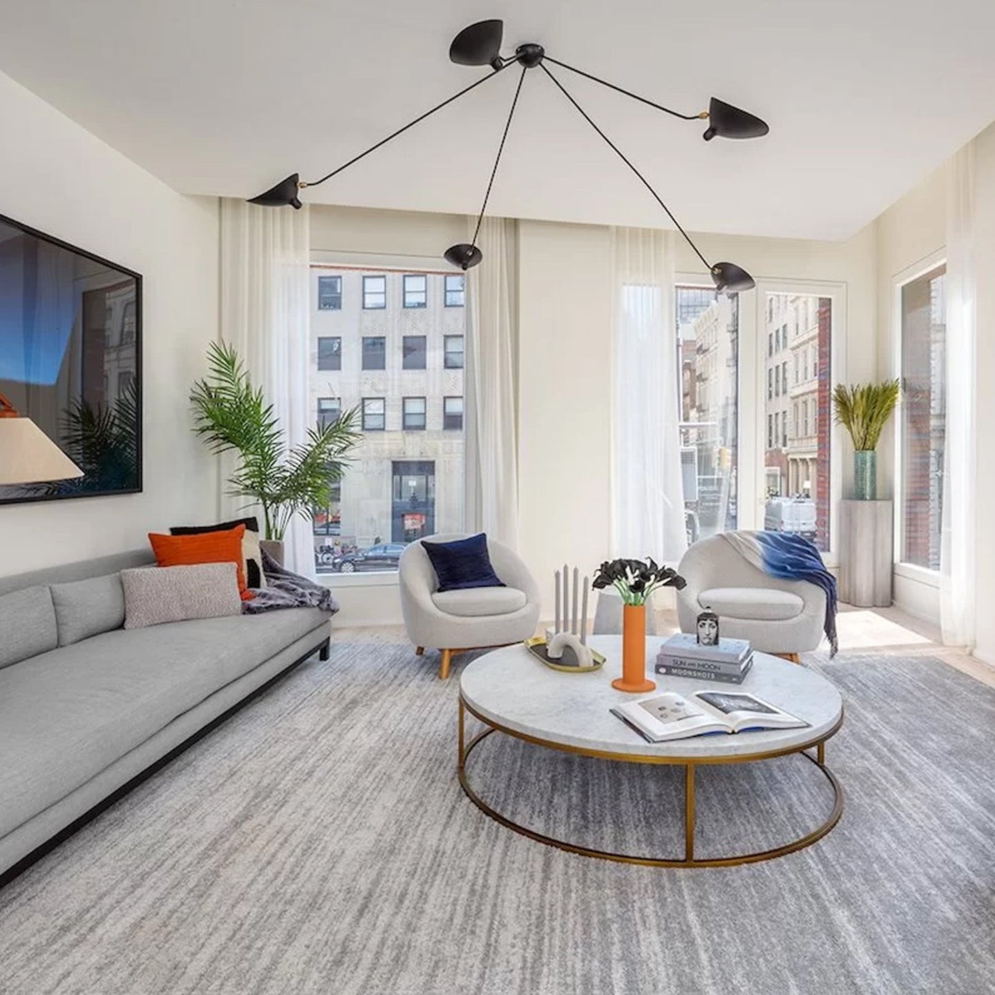 Ceiling Light Fixture | Three Arm Design with Dynamic Sculptural Style 4
