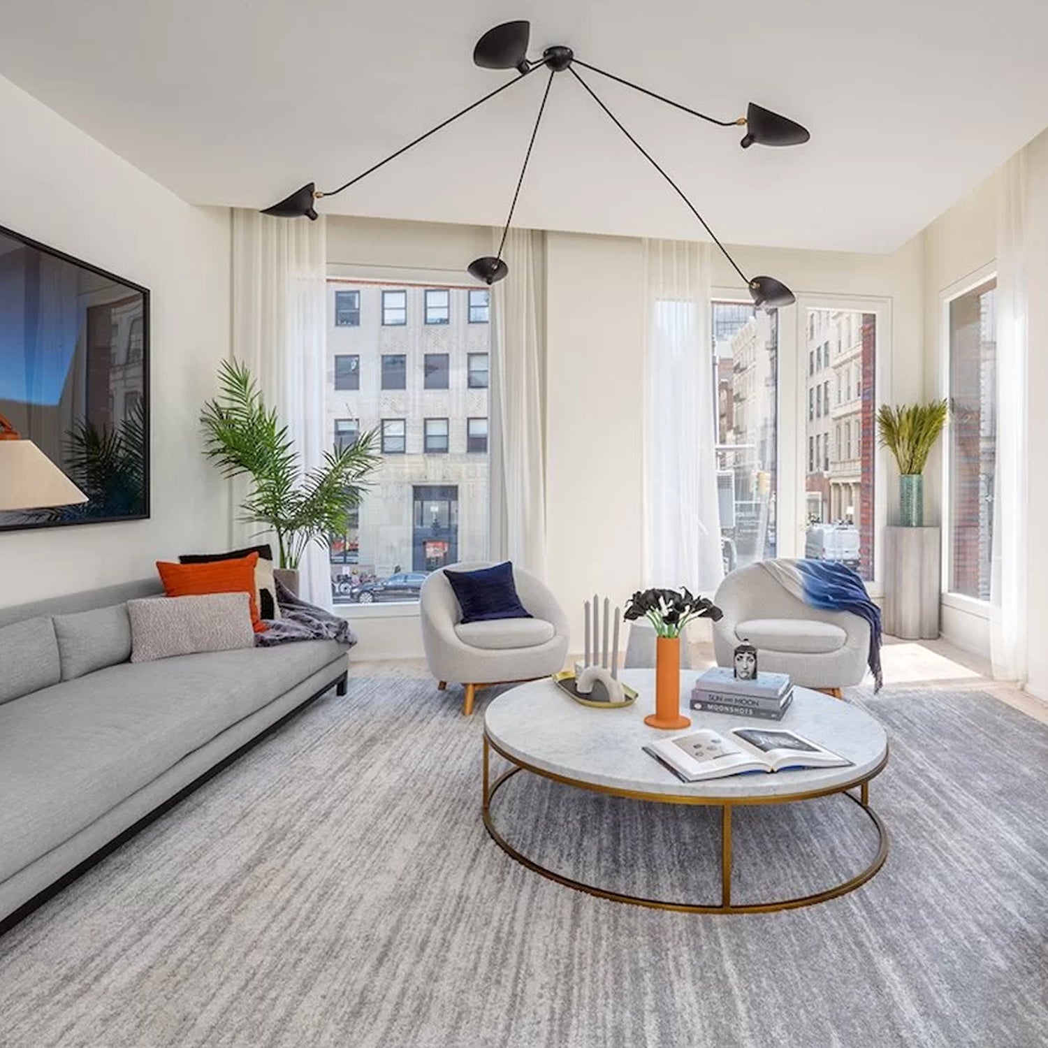 Ceiling Light Fixture | Three Arm Design with Dynamic Sculptural Style 4