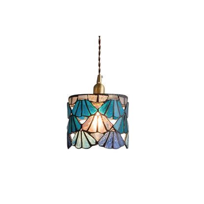 Tiffany Pendant Light | Handmade Glass Shade with Brass Detail 1
