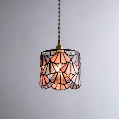Tiffany Pendant Light | Handmade Glass Shade with Brass Detail 6