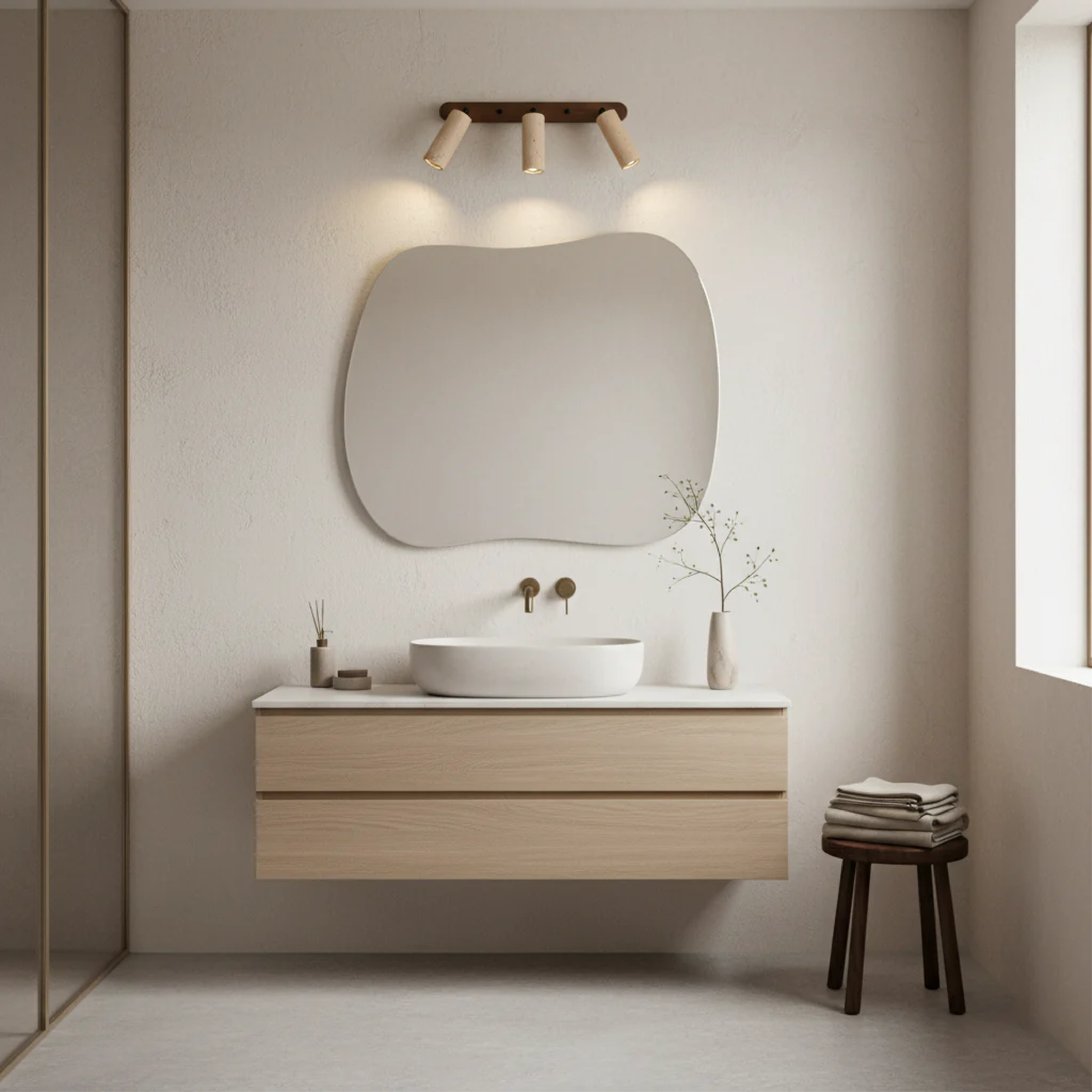 Travertine Wall Sconce | Rotatable Design for Flexible Lighting 2