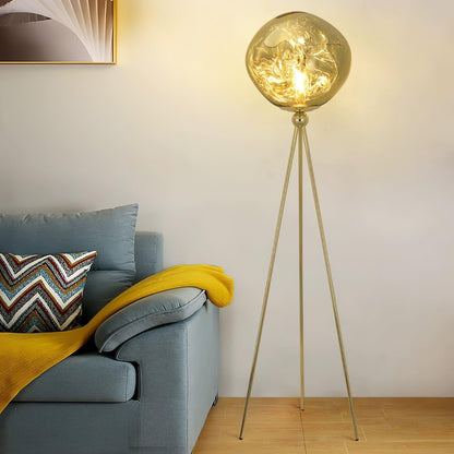 Tripod Floor Lamp | Unique Spherical Shade for Modern Living Room Lighting 6