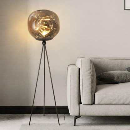 Tripod Floor Lamp | Unique Spherical Shade for Modern Living Room Lighting 8