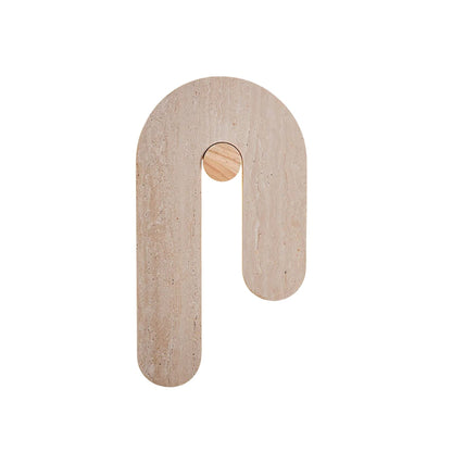 U-Shaped Wall Sconce | Elegant Travertine Design with Adjustable LED Lighting 0