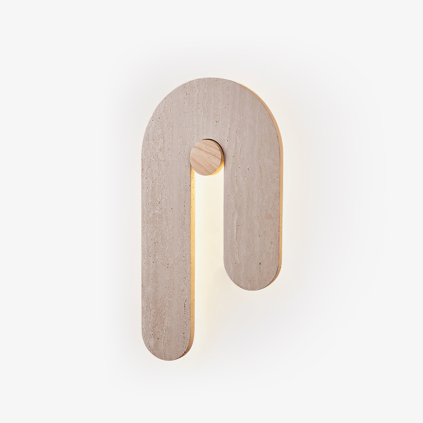 U-Shaped Wall Sconce | Elegant Travertine Design with Adjustable LED Lighting 1