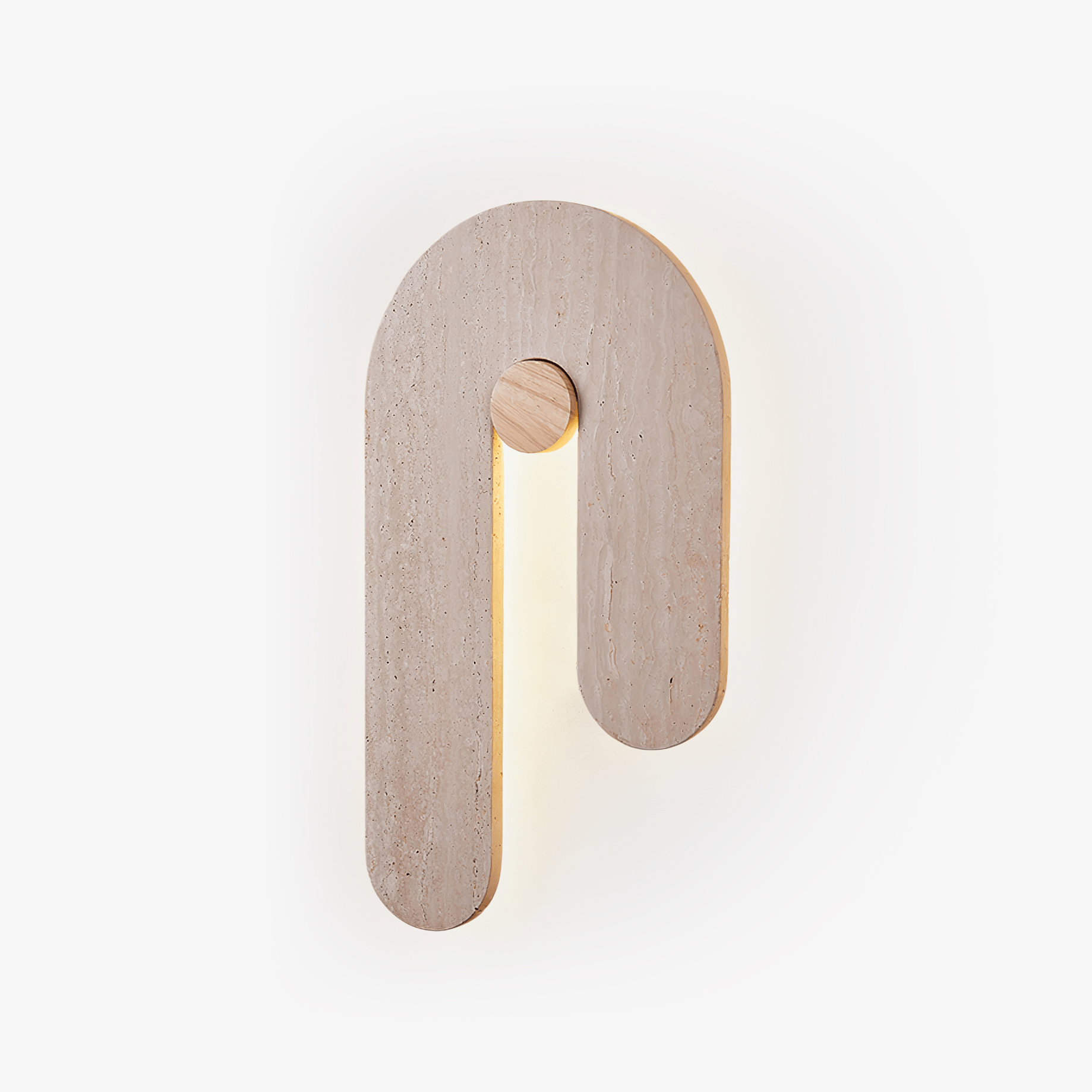 U-Shaped Wall Sconce | Elegant Travertine Design with Adjustable LED Lighting 1