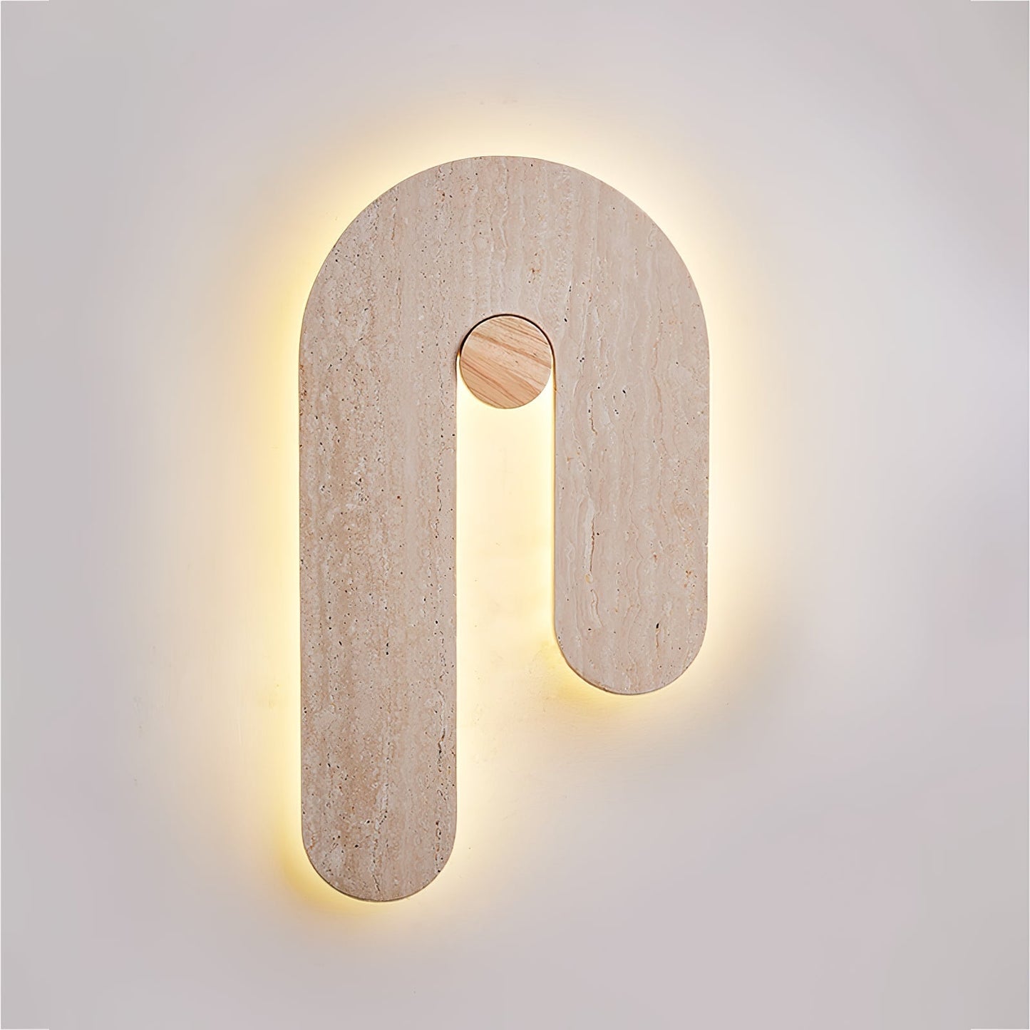 U-Shaped Wall Sconce | Elegant Travertine Design with Adjustable LED Lighting 3