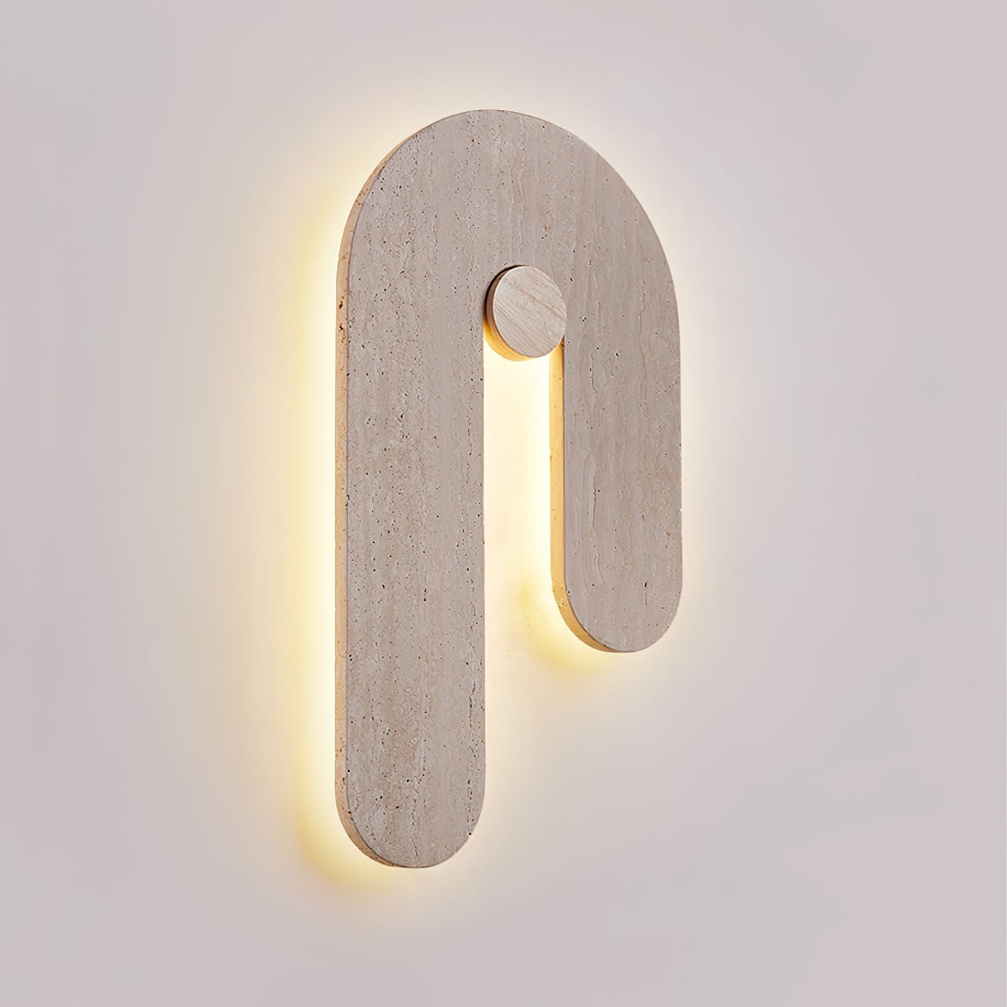 U-Shaped Wall Sconce | Elegant Travertine Design with Adjustable LED Lighting 4