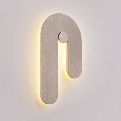 U-Shaped Wall Sconce | Elegant Travertine Design with Adjustable LED Lighting 4