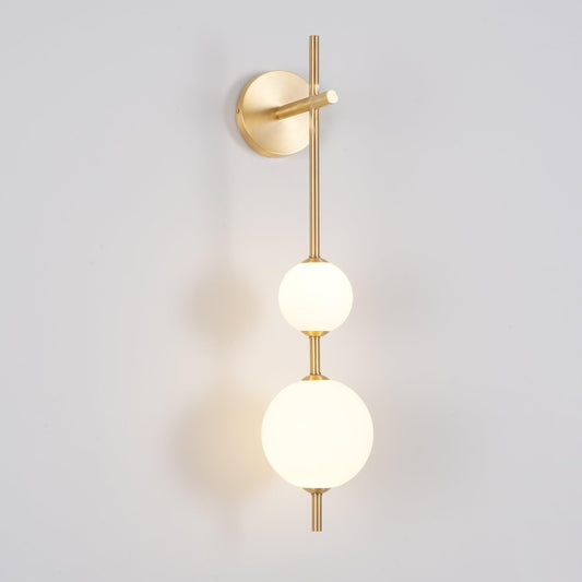 Vertical Glass Globe Wall Sconce | Dimmable Elegant Lighting with Gold Finish 1