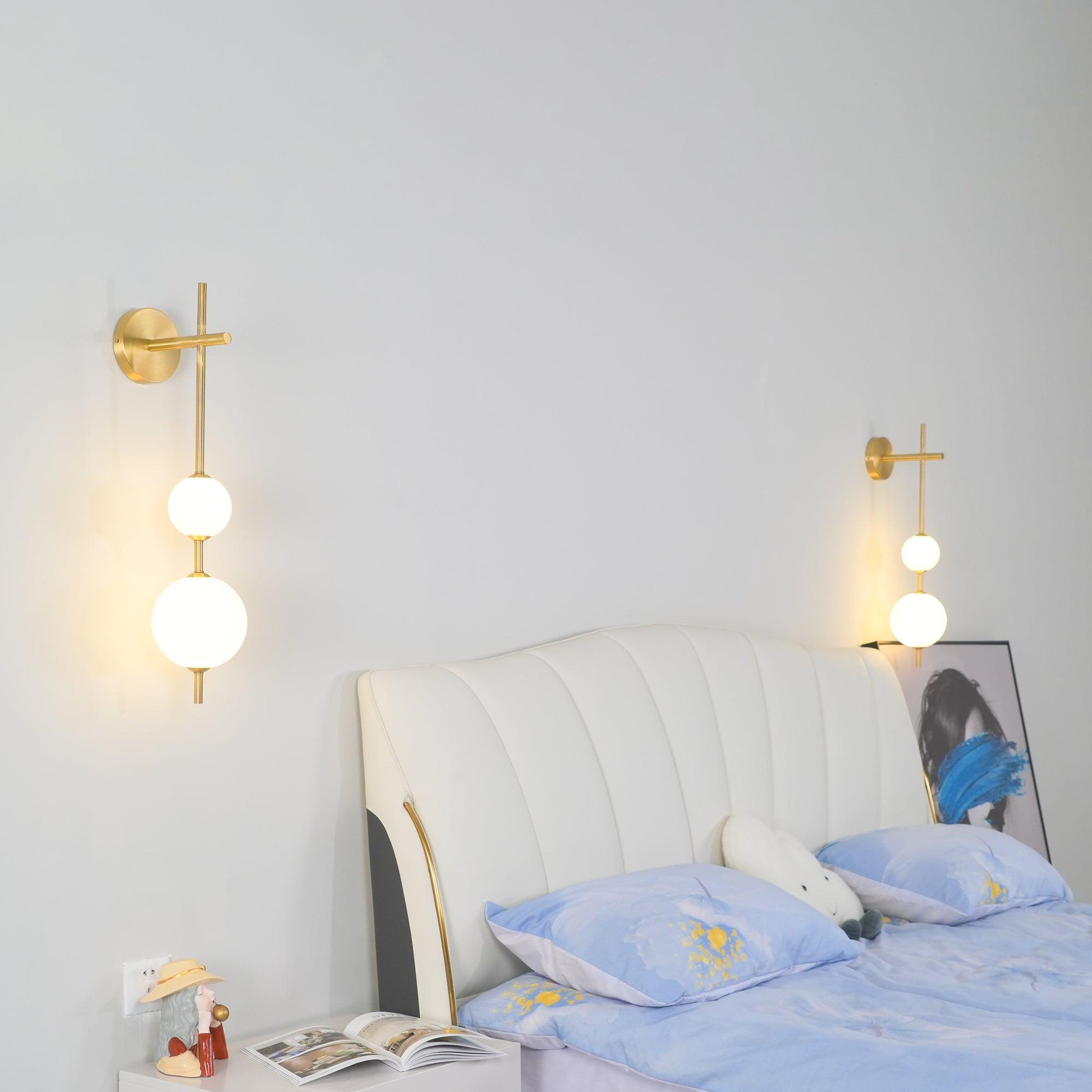 Vertical Glass Globe Wall Sconce | Dimmable Elegant Lighting with Gold Finish 8