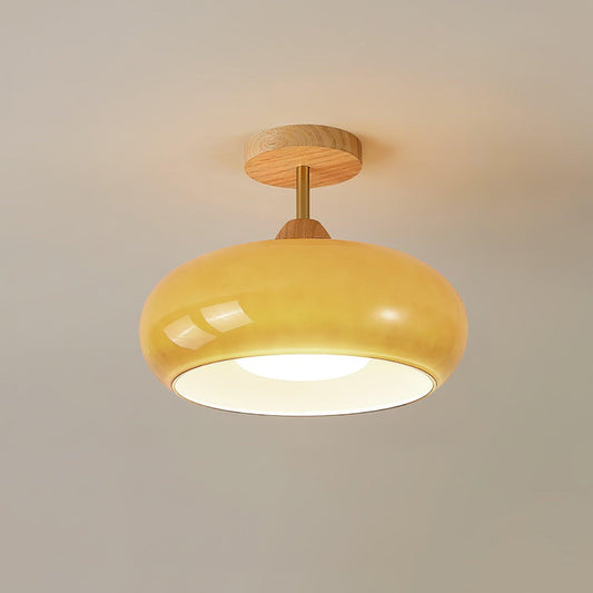 Vintage Bauhaus Ceiling Lamp | Elegant Glass Disc Design for Modern Spaces 1
