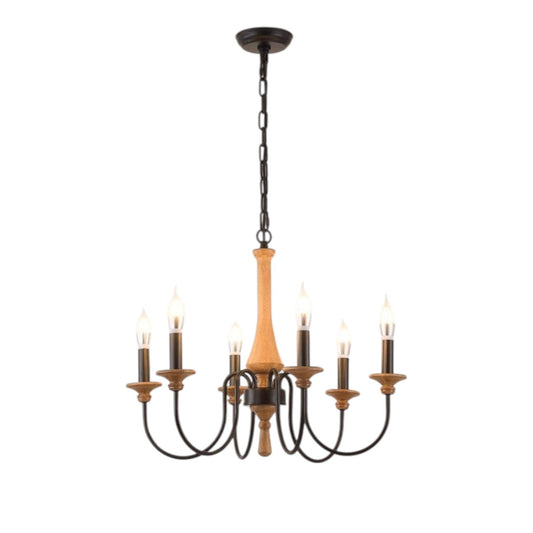 Vintage Chandelier | Elegant Wood and Iron Design for Bedrooms 0