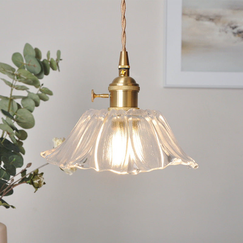 Vintage Floral Glass Pendant Light | Elegant Retro Design 10