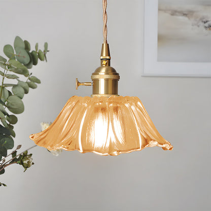 Vintage Floral Glass Pendant Light | Elegant Retro Design 11