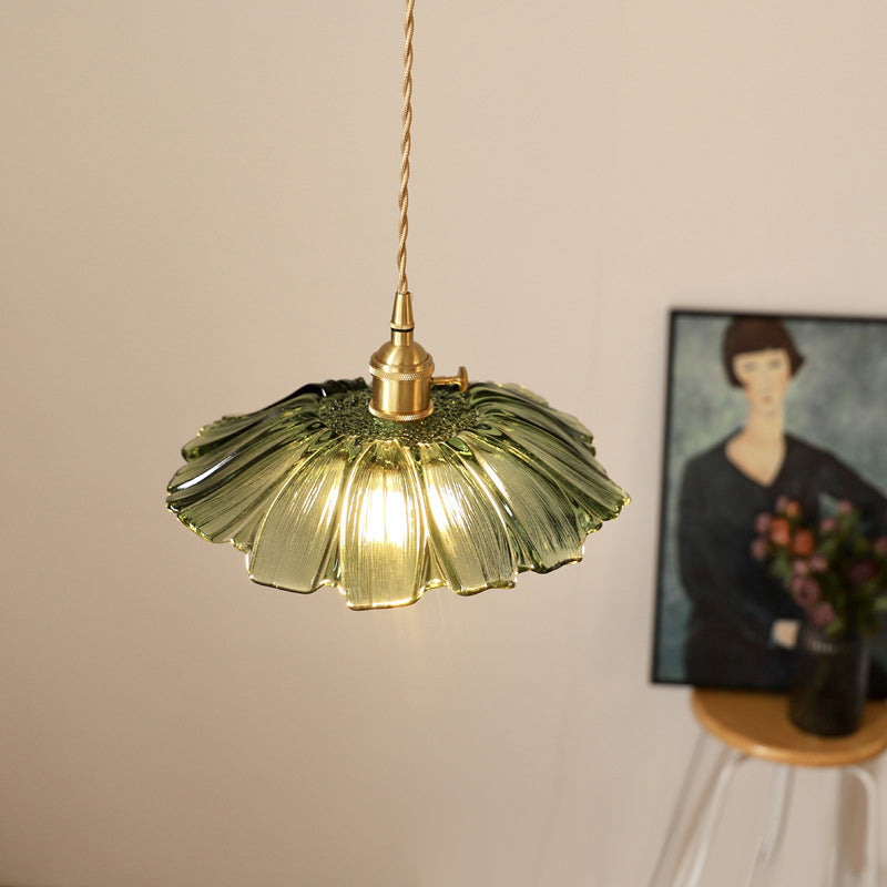 Vintage Floral Glass Pendant Light | Elegant Retro Design 14