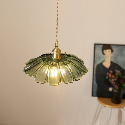 Vintage Floral Glass Pendant Light | Elegant Retro Design 14