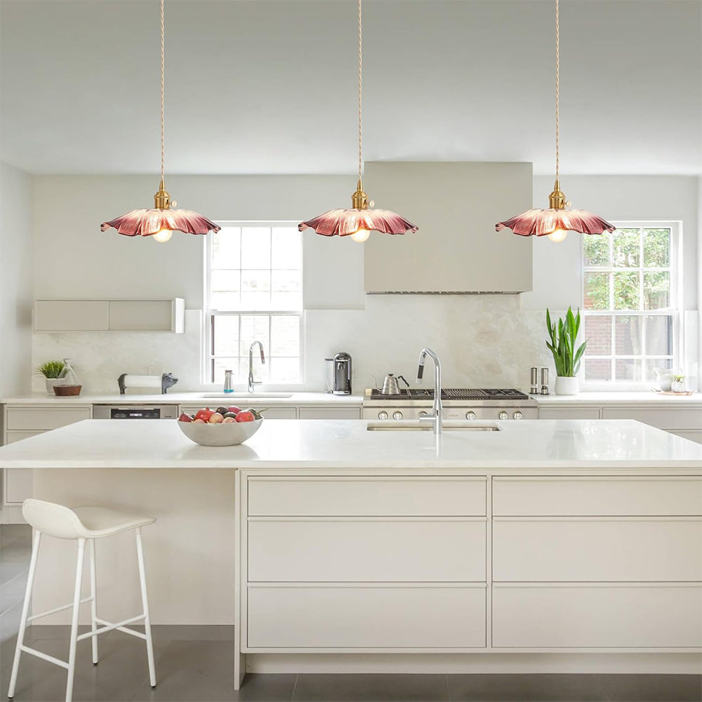 Vintage Floral Glass Pendant Light | Elegant Retro Design 3