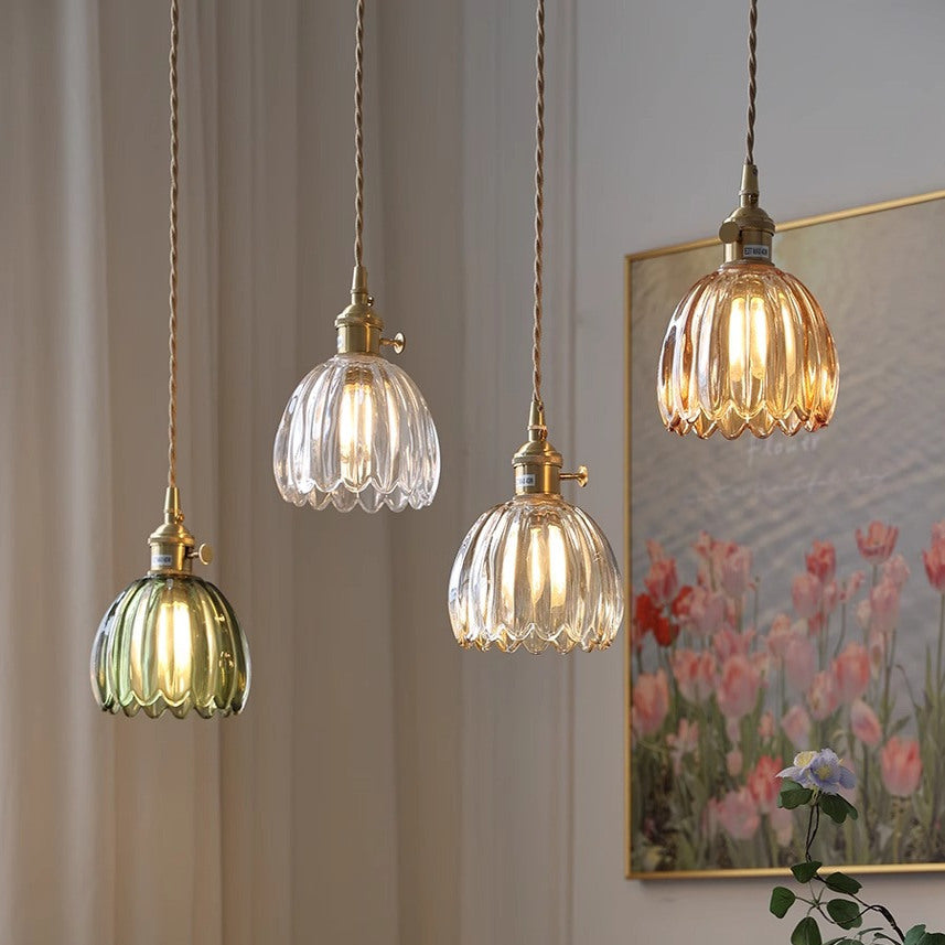 Vintage Glass Pendant Lamp | Elegant Japanese Design for Modern Spaces 1