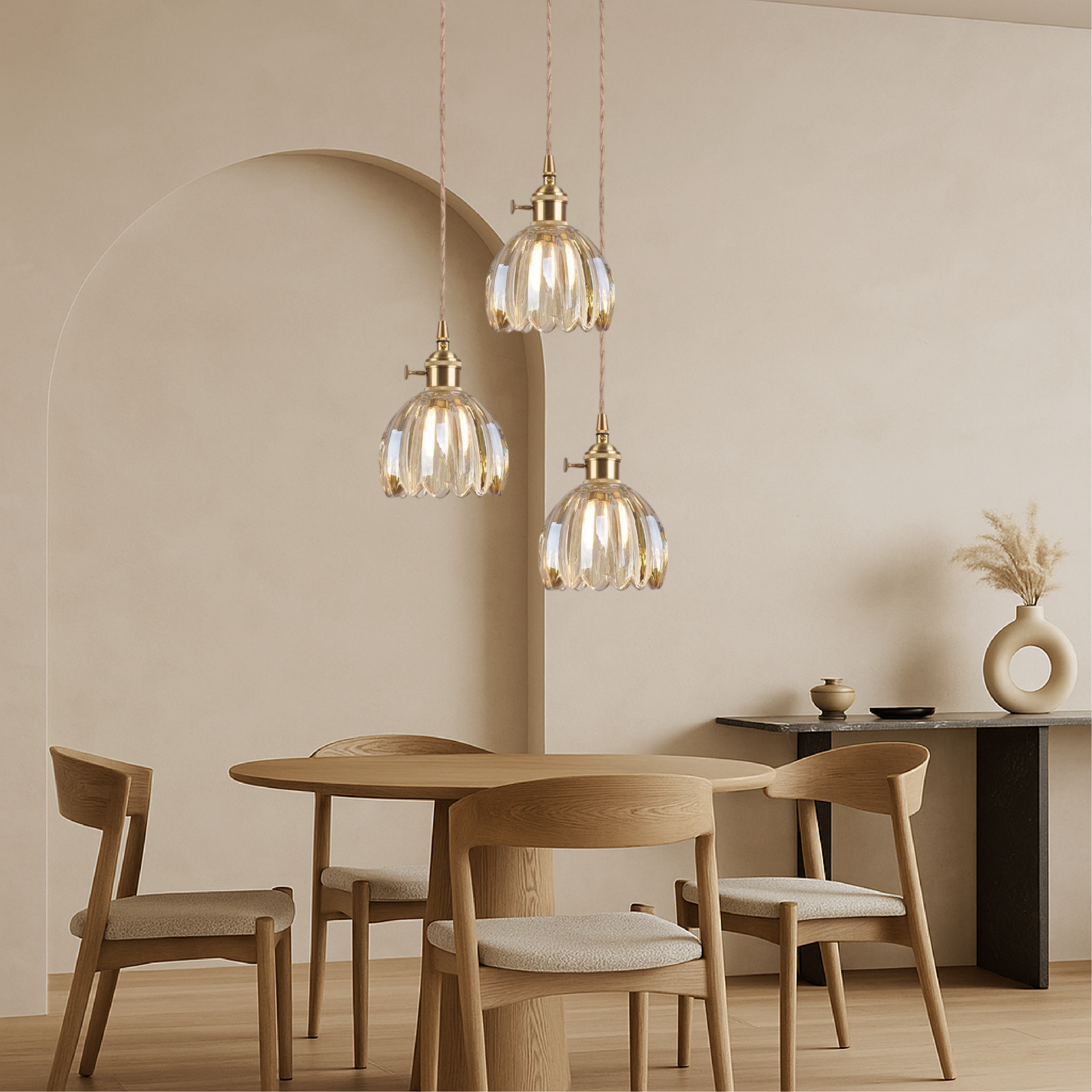 Vintage Glass Pendant Lamp | Elegant Japanese Design for Modern Spaces 4