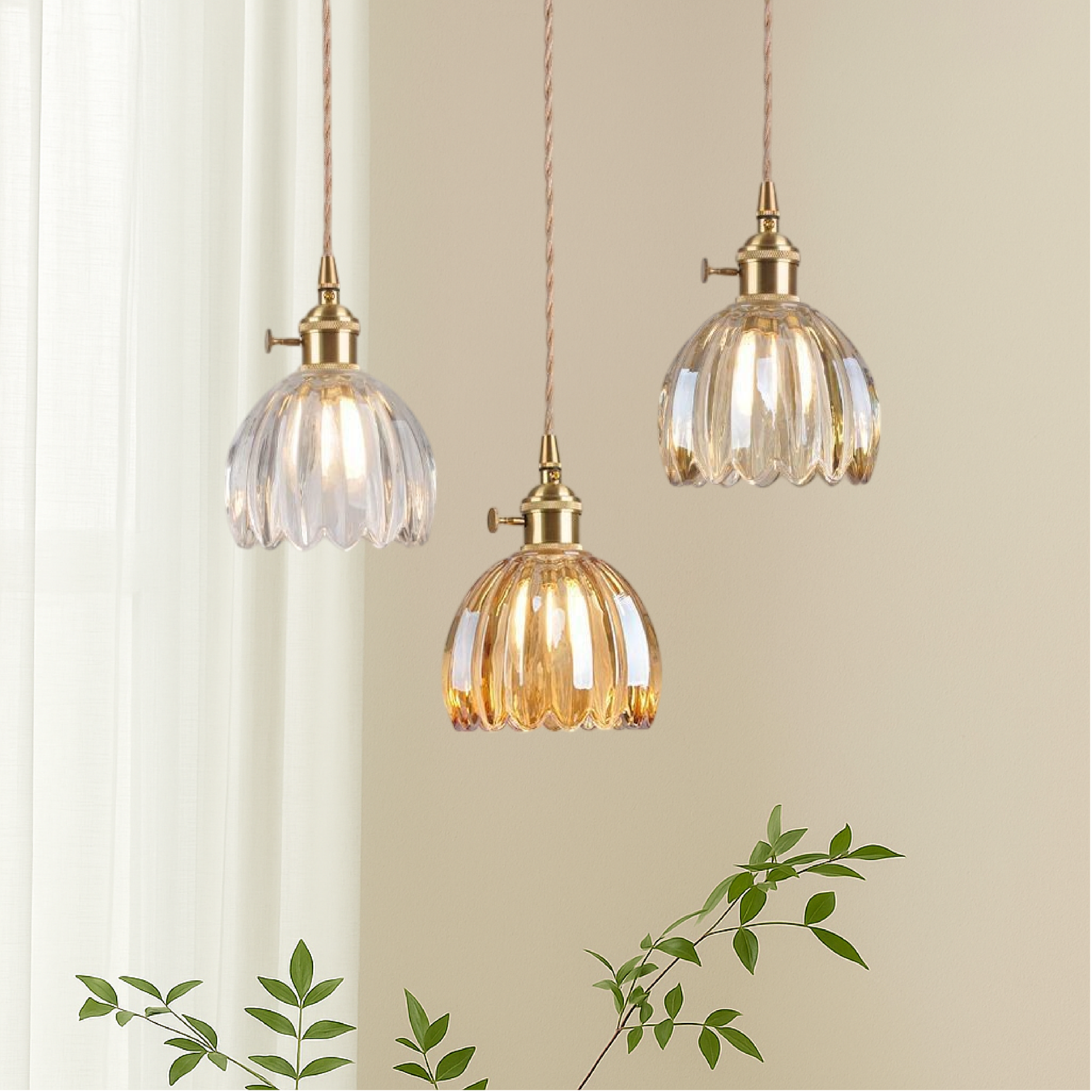 Vintage Glass Pendant Lamp | Elegant Japanese Design for Modern Spaces 5