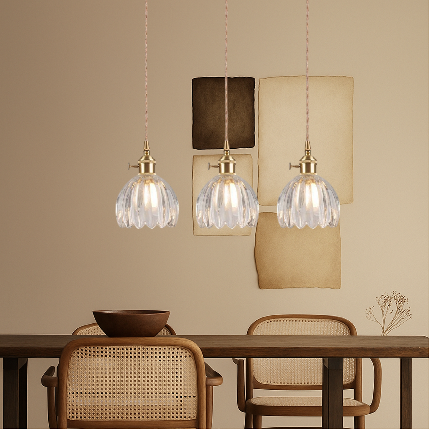 Vintage Glass Pendant Lamp | Elegant Japanese Design for Modern Spaces 6