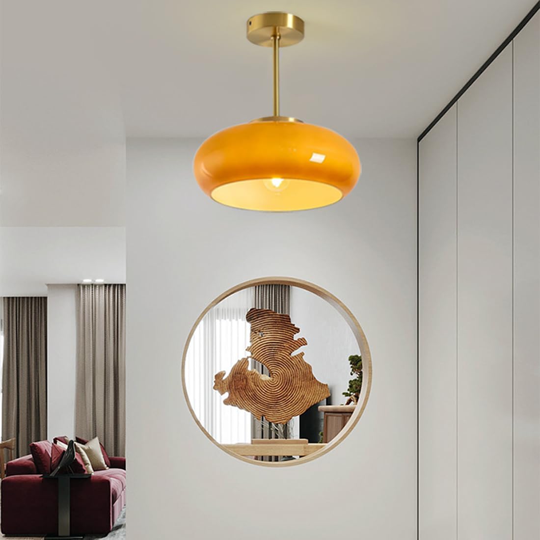 Vintage Round Glass Ceiling Light Fixture | Timeless Design with Modern Craftsmanship 7
