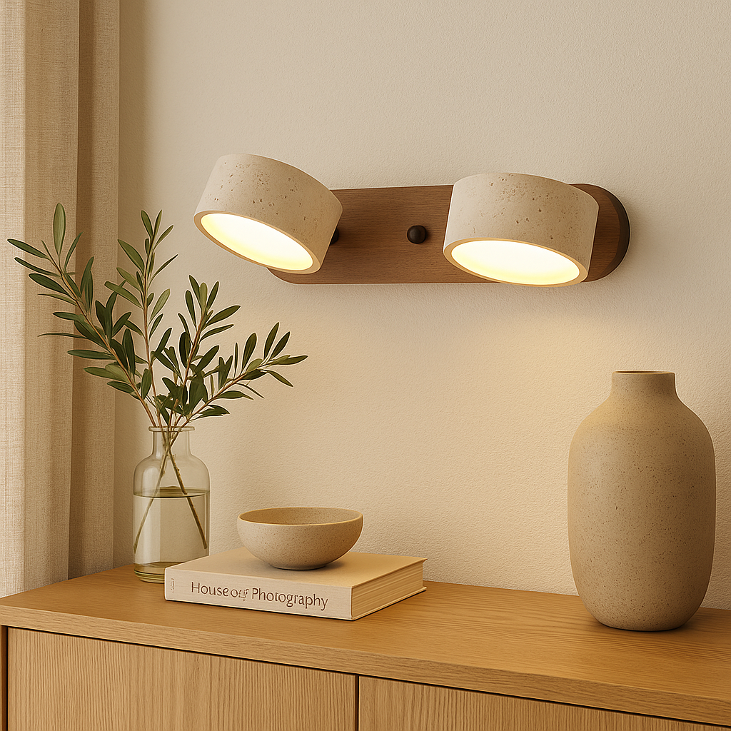 Wall Lamp | Elegant Travertine Design with Integrated LED Lighting 1