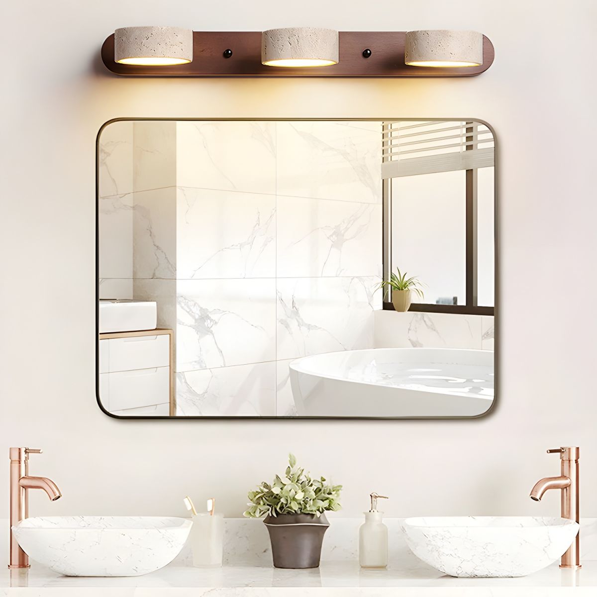 Wall Lamp | Elegant Travertine Design with Integrated LED Lighting 3