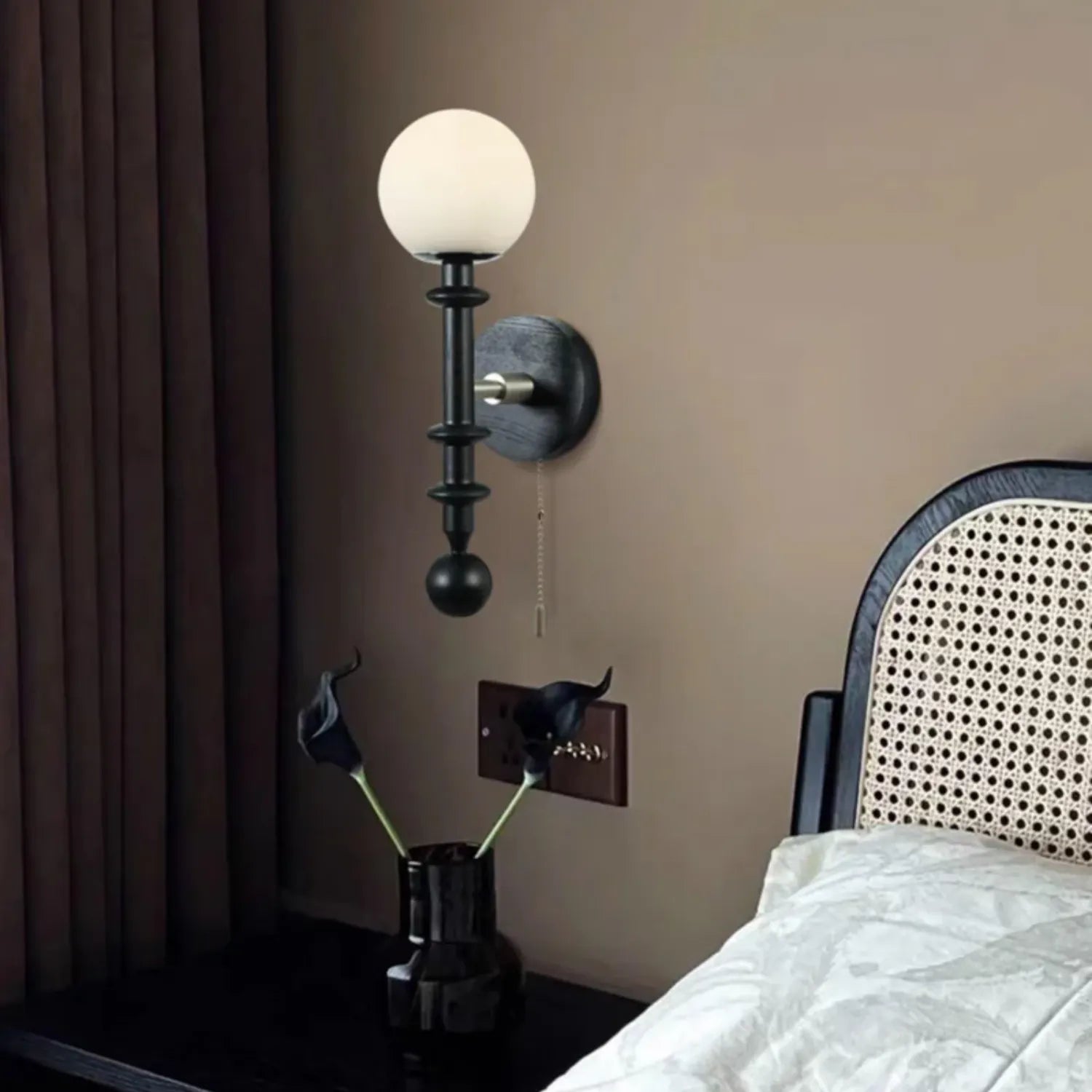 Wall Sconce Lighting Fixture | Elegant Metal and Wood Design 4