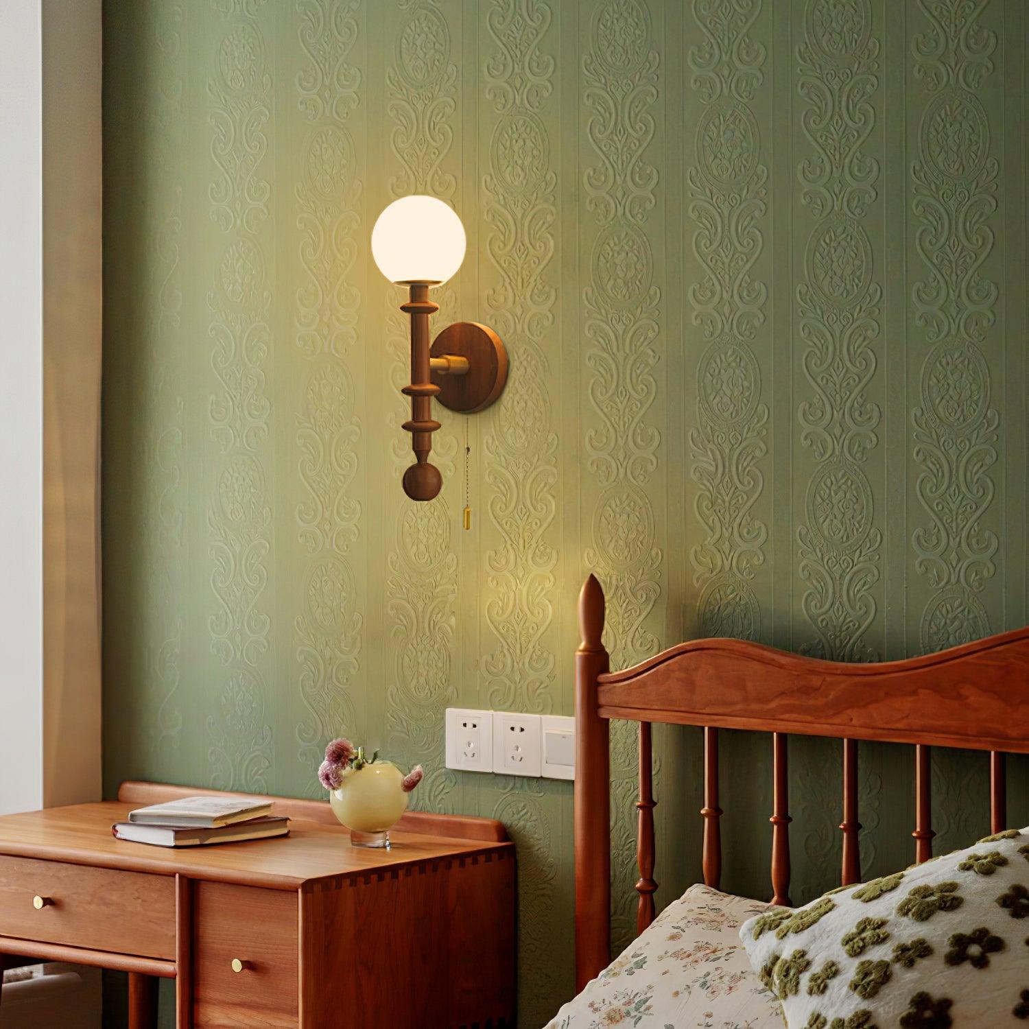 Wall Sconce Lighting Fixture | Elegant Metal and Wood Design 7