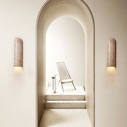 Wall Sconce | Natural Travertine with Soft Downlight for Modern Spaces 4
