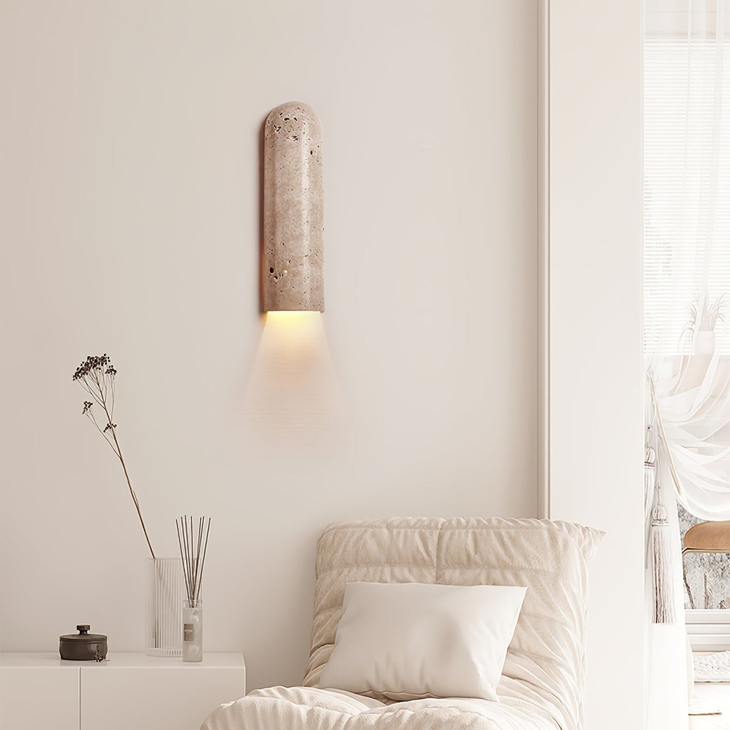 Wall Sconce | Natural Travertine with Soft Downlight for Modern Spaces 6