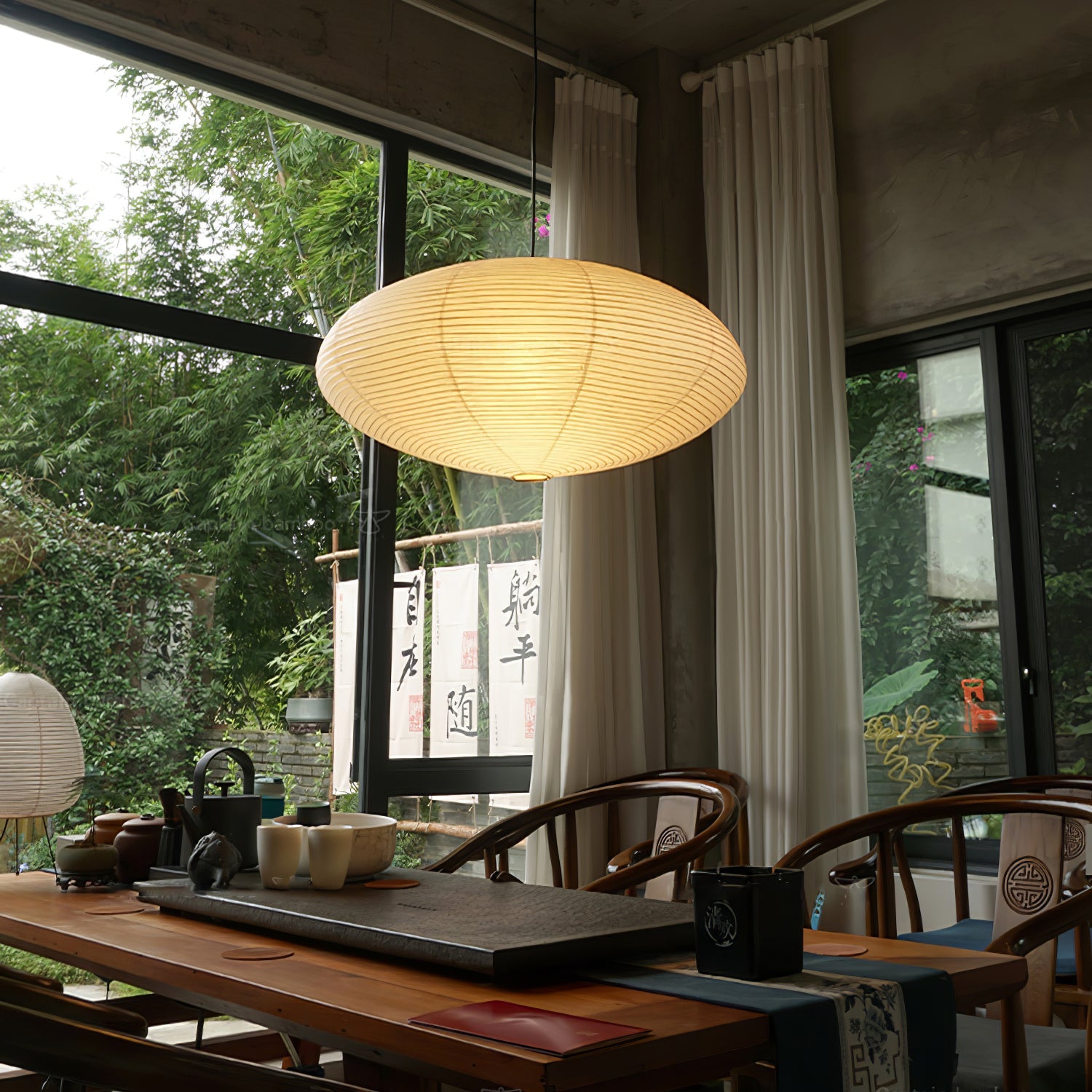Washi Paper Pendant Light | Handcrafted Mulberry Shade for Cozy Illumination 5