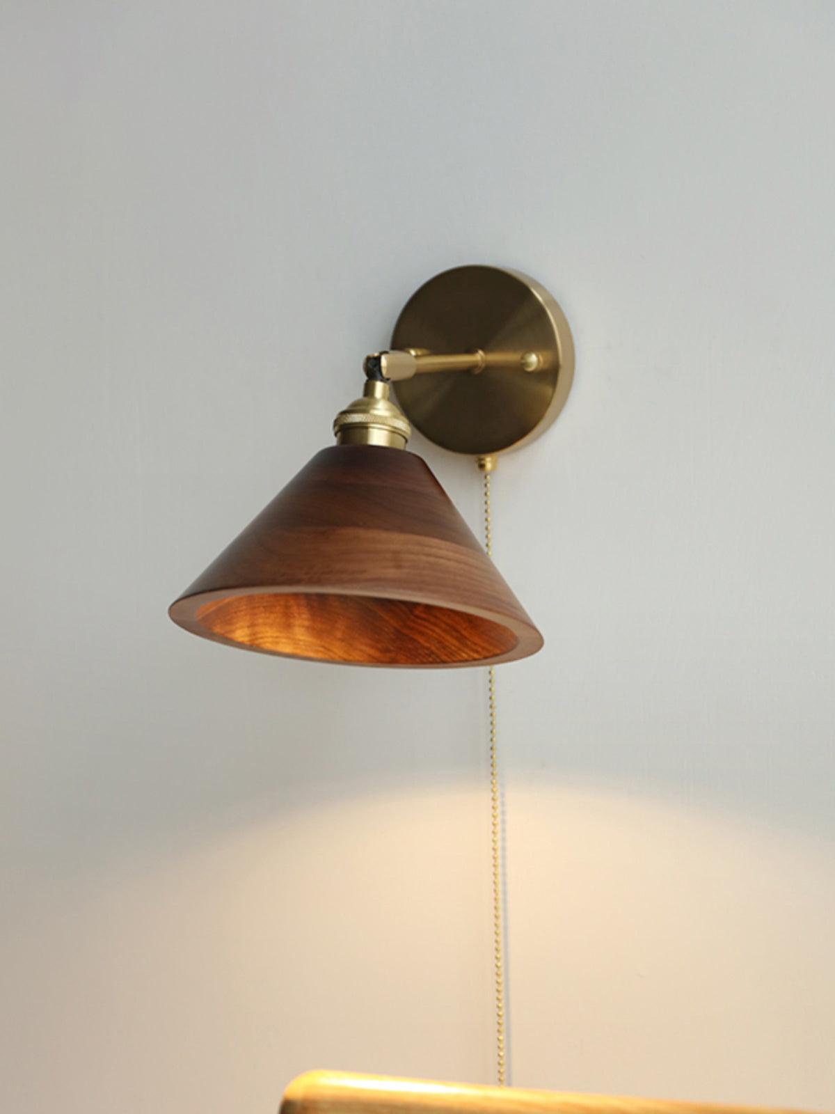 Wood Wall Sconce | Natural Walnut Design with Soft LED Light 3