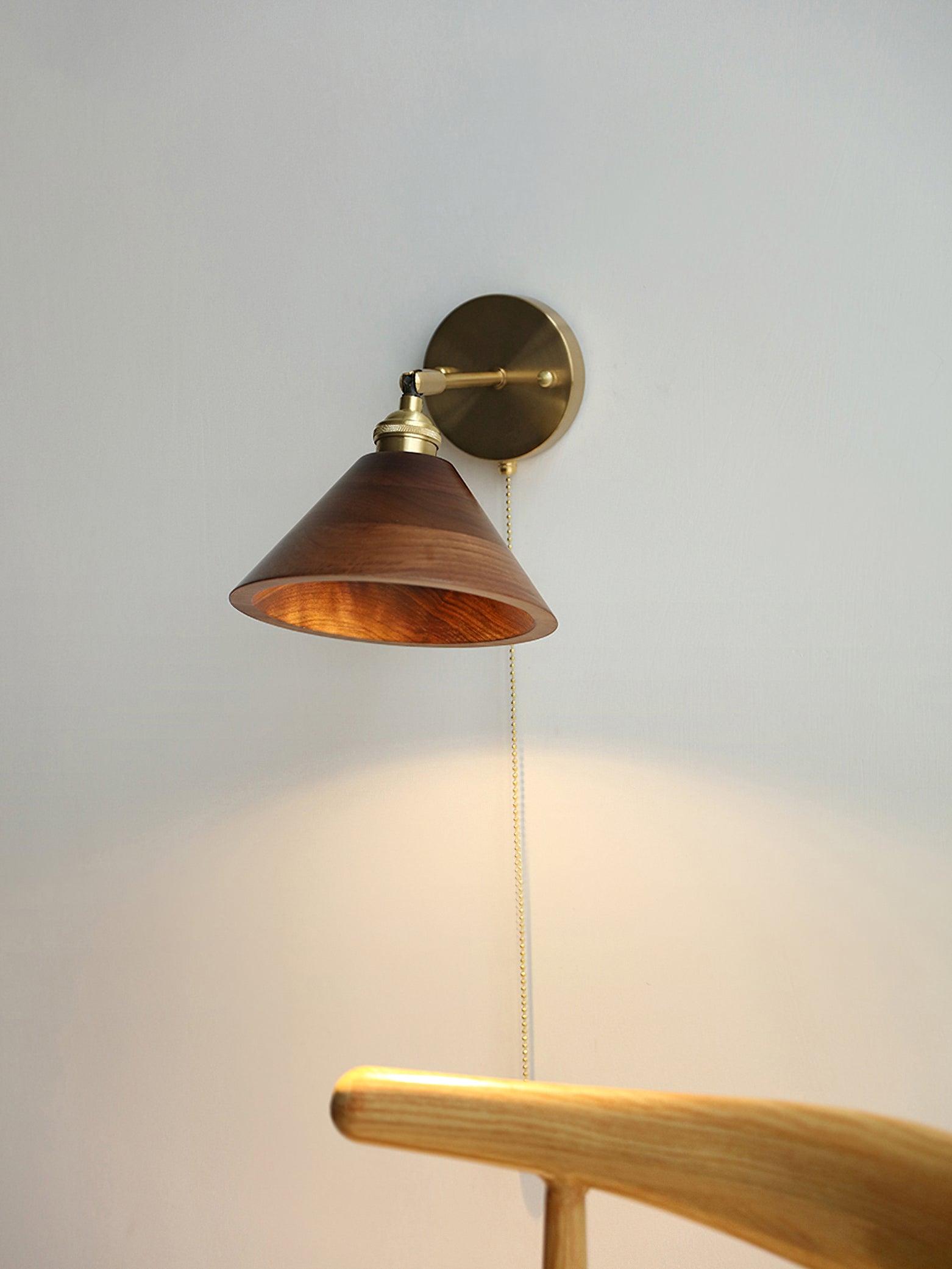 Wood Wall Sconce | Natural Walnut Design with Soft LED Light 4