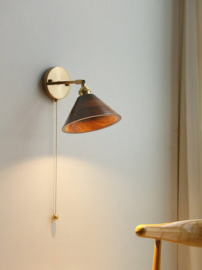 Wood Wall Sconce | Natural Walnut Design with Soft LED Light 8