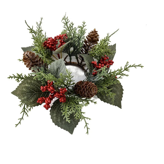 Wreath-Shaped Candle Holder | Elegant Christmas Table Decor 0
